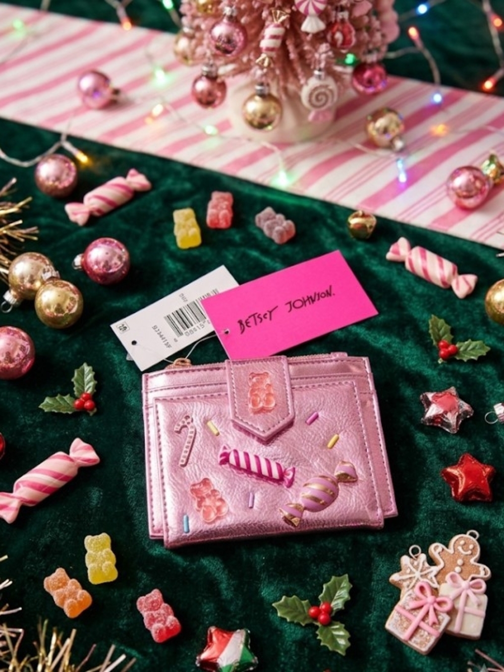 Betsey Johnson Pink Metallic Card Wallet